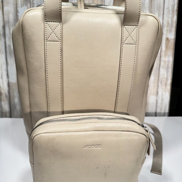 Monos Metro Vegan Backpack Ivory with Classic Kit (small front pouch) - Picture 6 of 12
